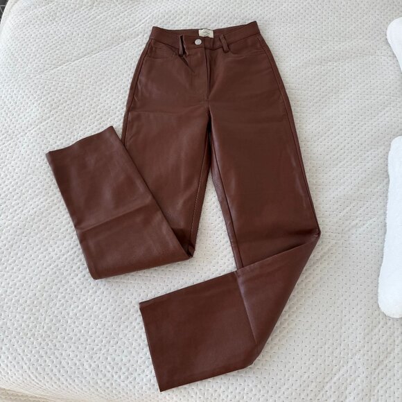 ARITZIA WILFRE MELINA PANTS PATINA BROWN 00 - Picture 2 of 5